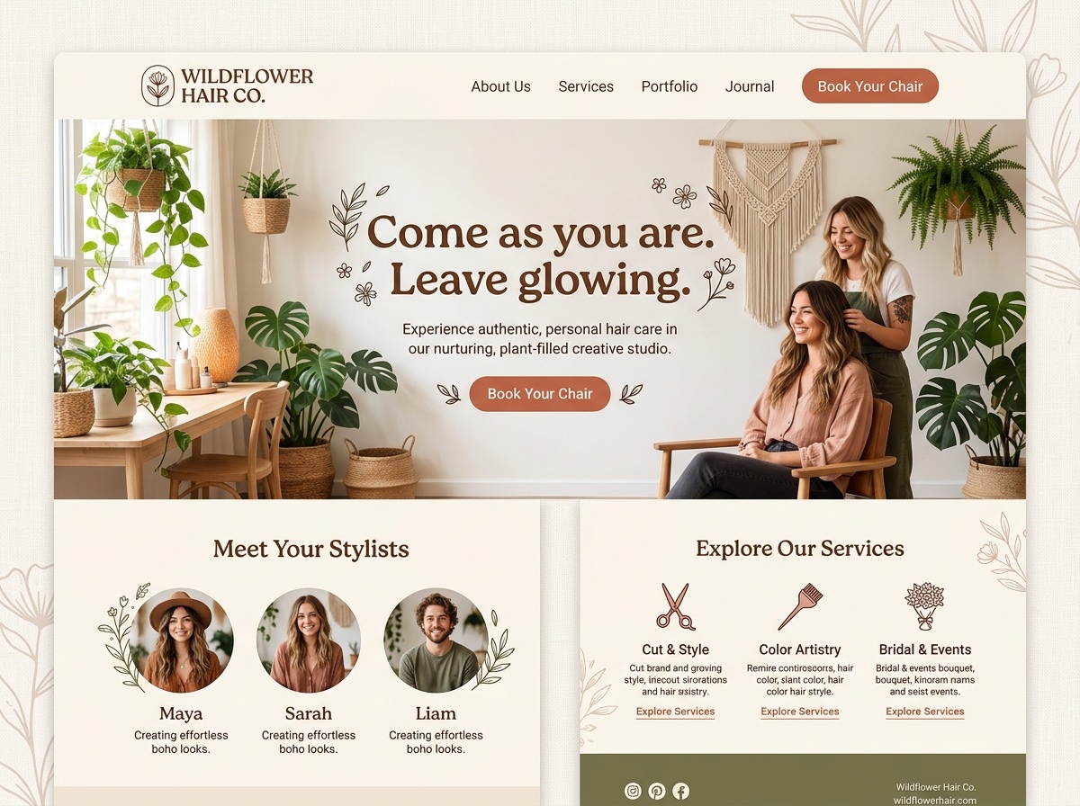 Wildflower Hair Co. — Hair Salons website design
