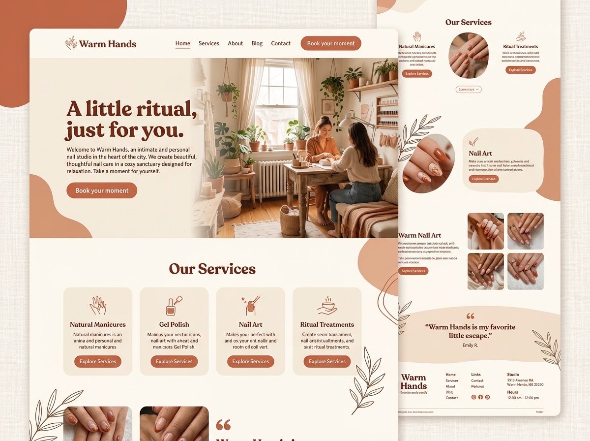 Warm Hands — Nail Salons website design
