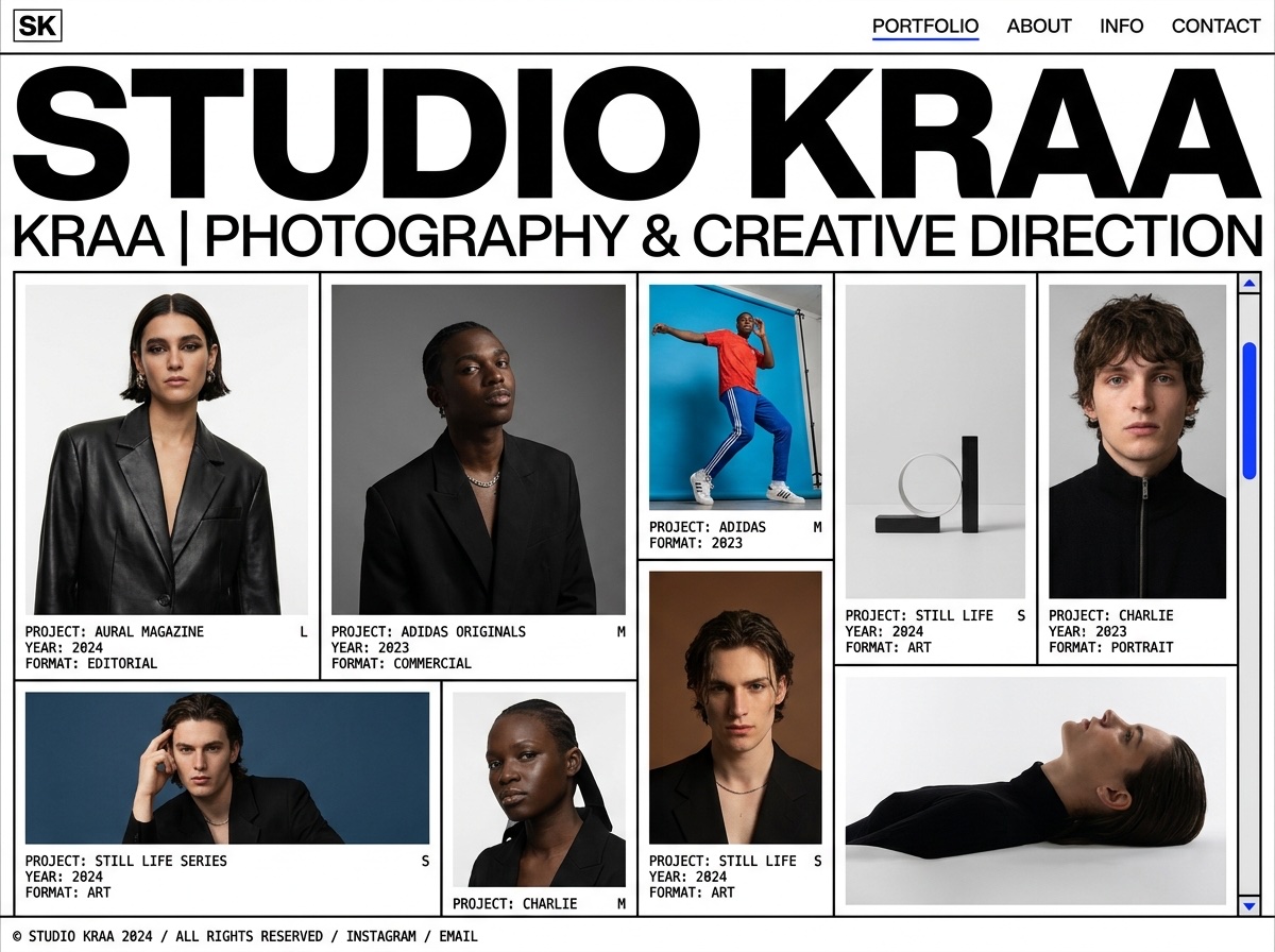 Studio Kraa — Photographers website design