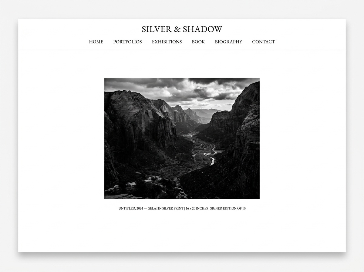 Silver & Shadow — Photographers website design