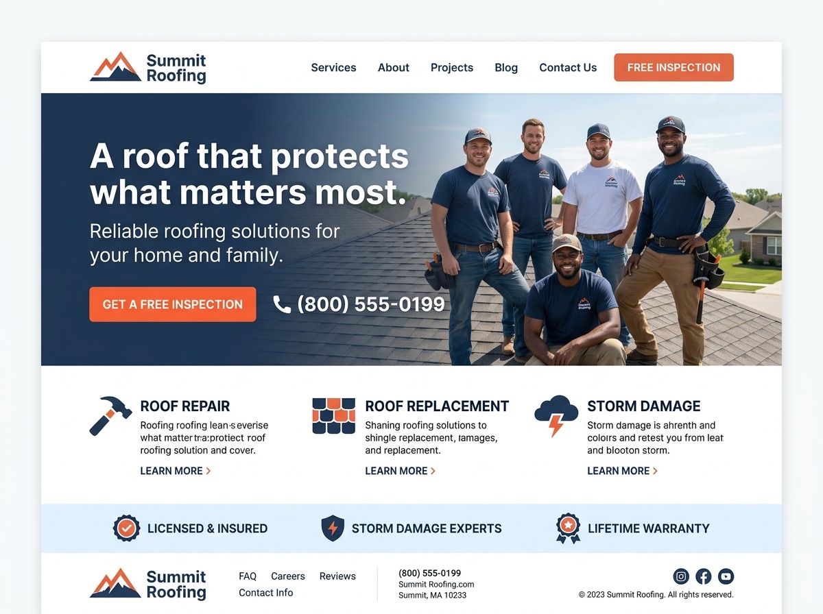 Summit Roofing — Roofing website design