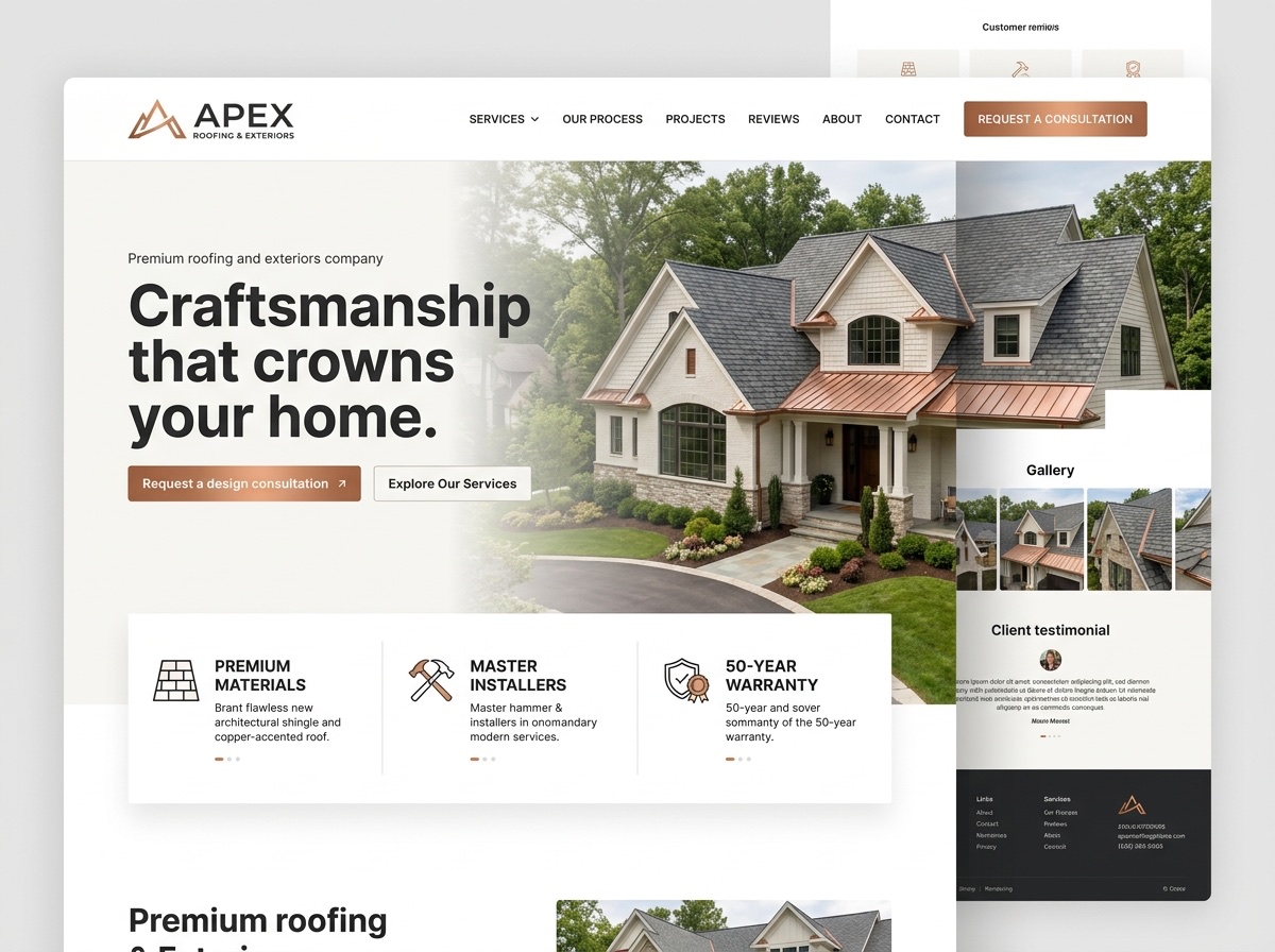 Apex Roofing & Exteriors — Roofing website design