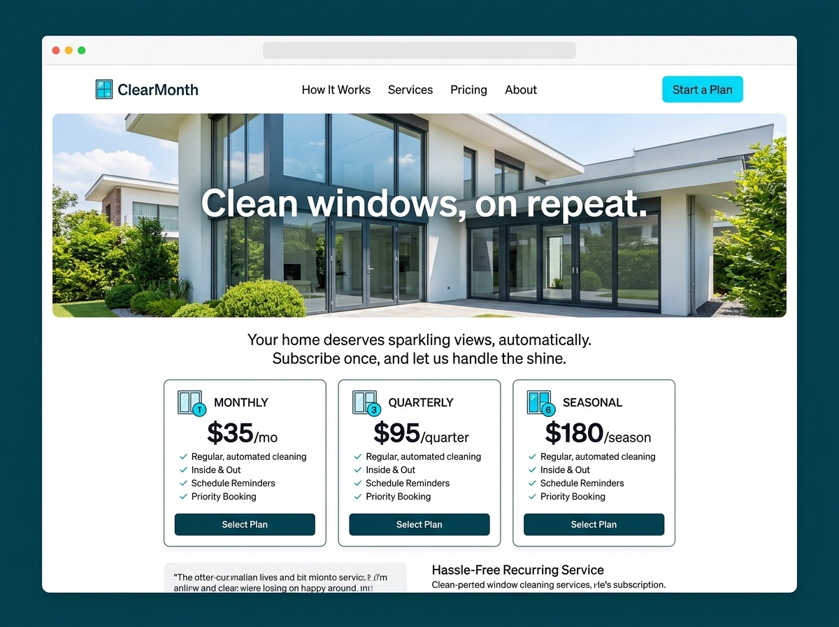 ClearMonth — Window Cleaners website design